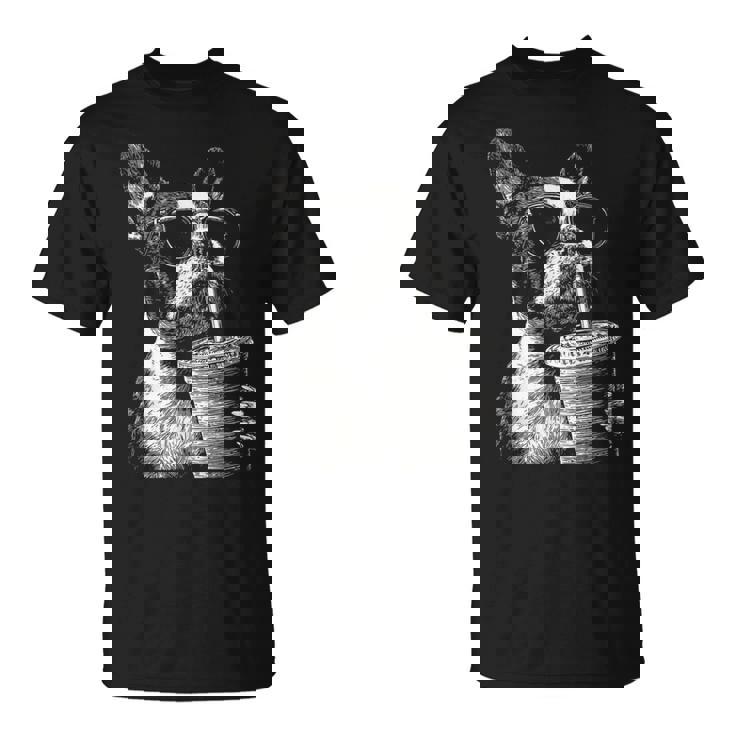 ボストンテリア ドリンク アイスコーヒー 面白い Bostie Dog Meme Tシャツ