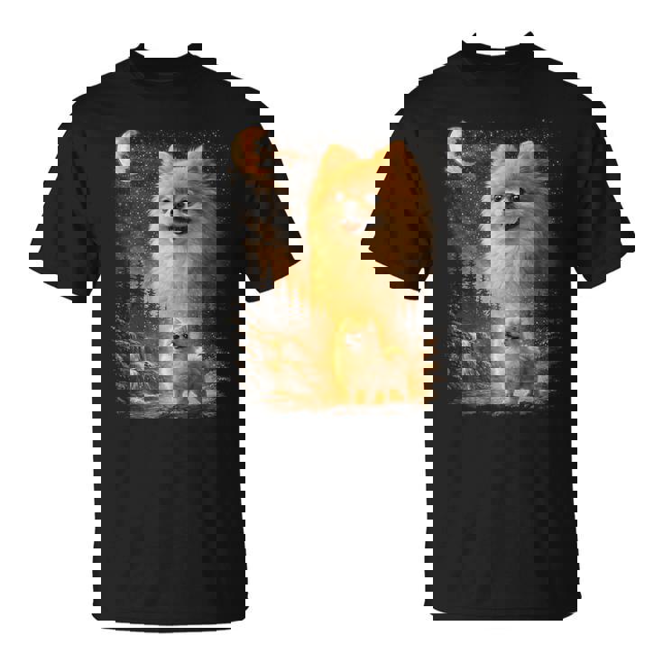 ポメラニアン ハウリング トゥ ザ ムーン ヴィンテージ 90年代 ファニー ペット オーナー Tシャツ