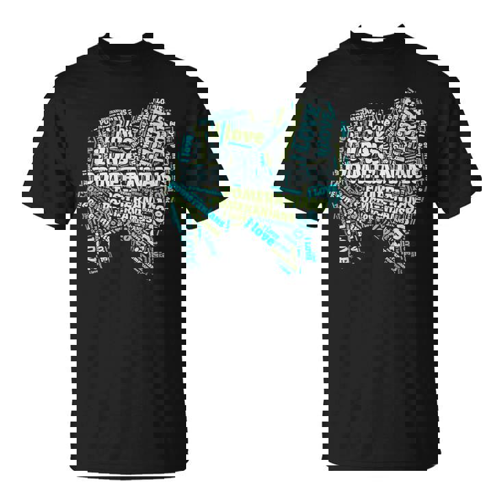 ポメラニアンが大好き-Word Cloud Pomeranians 犬ティー A Tシャツ