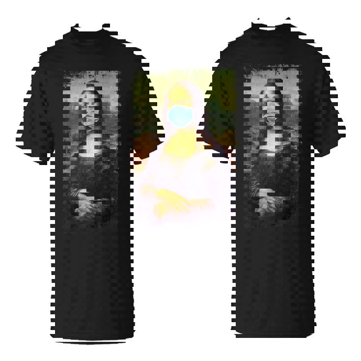 マスク付きモナリザ面白い有名な絵画検疫 Tシャツ