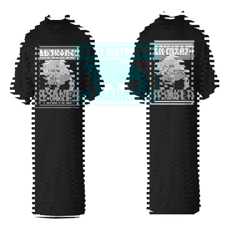 マナティーに気を取られる かわいいマナティー 面白い 海の動物 Tシャツ