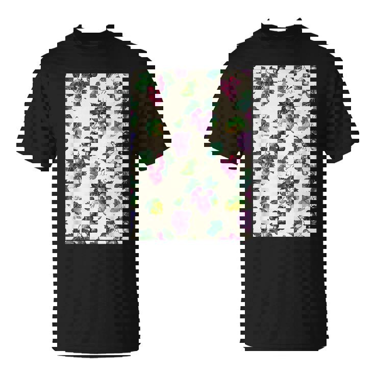 ミニマリストのブドウ柄アート。 Tシャツ