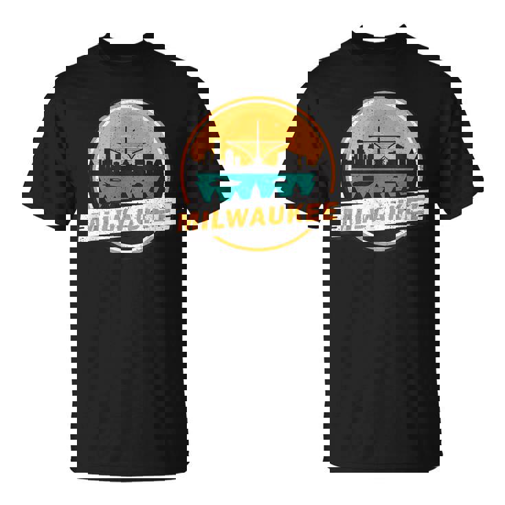 ミルウォーキー スカイライン ランドマーク ミルウォーキー ベイ ヴィンテージ Tシャツ