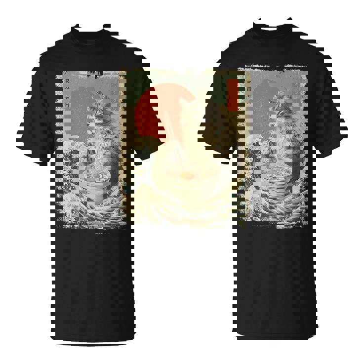 メインクーン 猫 ヴィンテージ ラーメン 和麺 Tシャツ