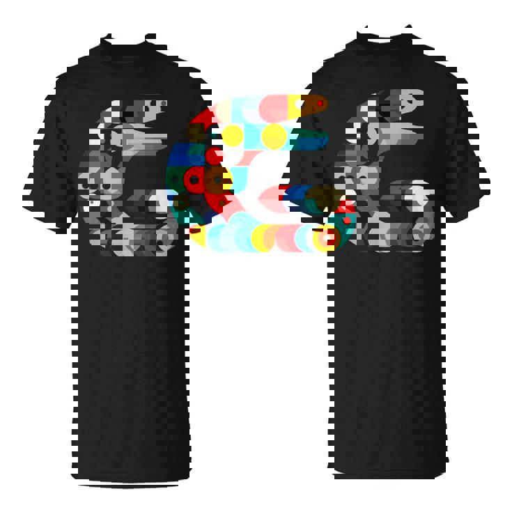 モダン 幾何学的 ミニマリズム イラスト ウツボ アート 長袖tシャツ Tシャツ