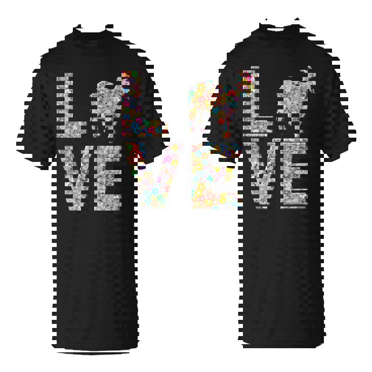 ヤギの動物愛の花 Tシャツ