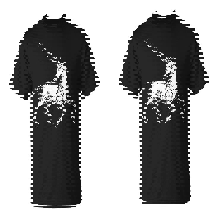 ユニコーン 神話上の生き物 おとぎ話 ファンタジー ヴィンテージ 古い Unicorn Fairy Tale Horse 長袖tシャツ Tシャツ