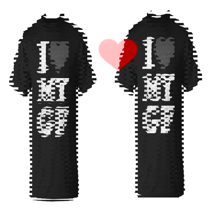 ユーズド加工 I Heart My Girlfriend アパレル I Love My Gf Tシャツ