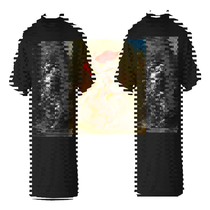 ライオンに襲われたアラブの騎手1850年ウジェーヌ・ドラクロワ Tシャツ