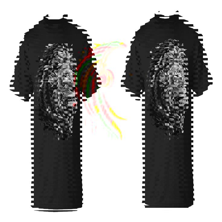 ラスタレゲエミュージックヘッドフォンジャマイカンルーツプライドライオン Tシャツ