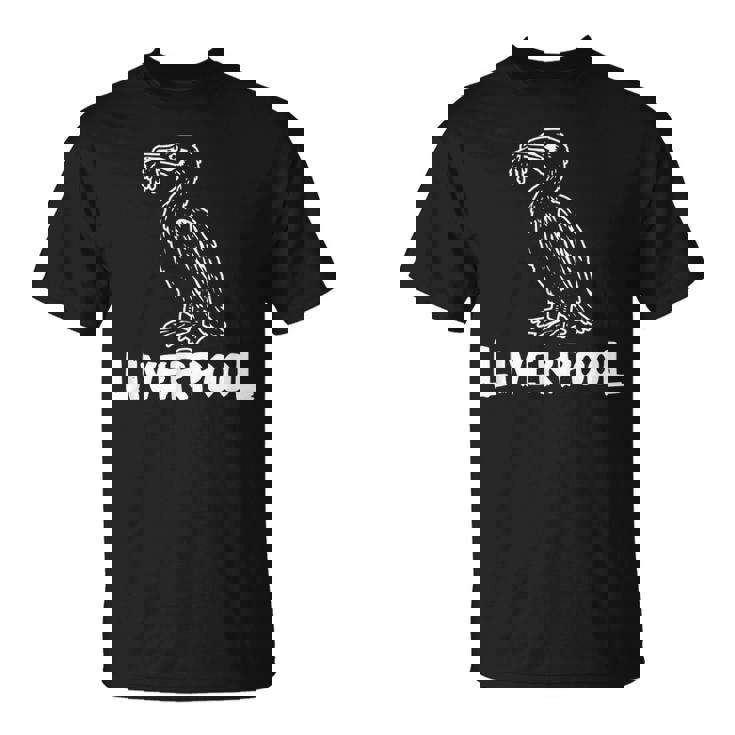 リバプール イングランド リバード Zine インク ホワイトプリント Tシャツ