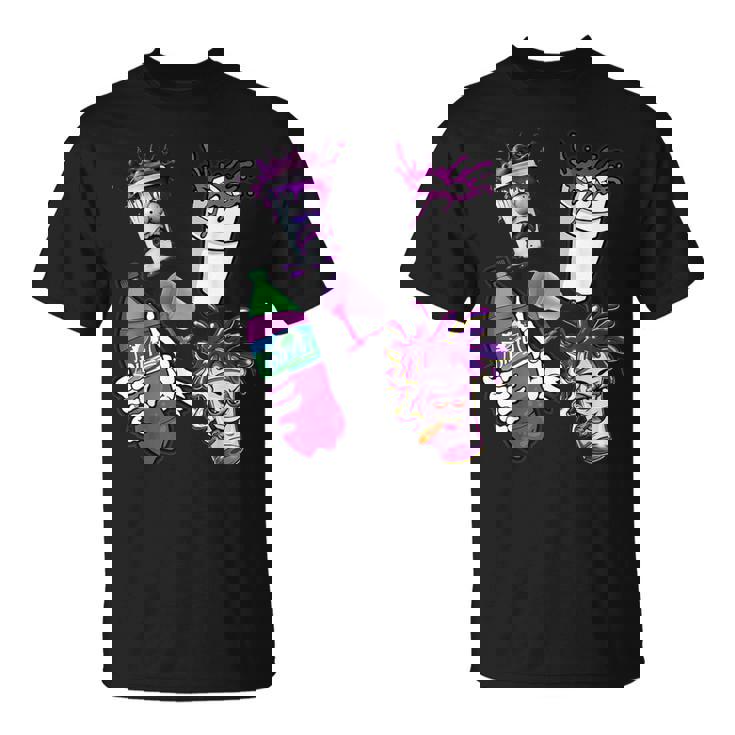 リーンシャツ、パープルドランク、ダーティダブルカップ、リーンラインスモーク Tシャツ