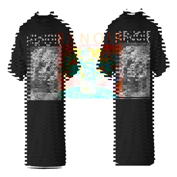 ルノワール 面白いtシャツ 名作アート 菊の花 絵画 メンズ レディース 面白い 服 美術 おもしろ Tシャツ