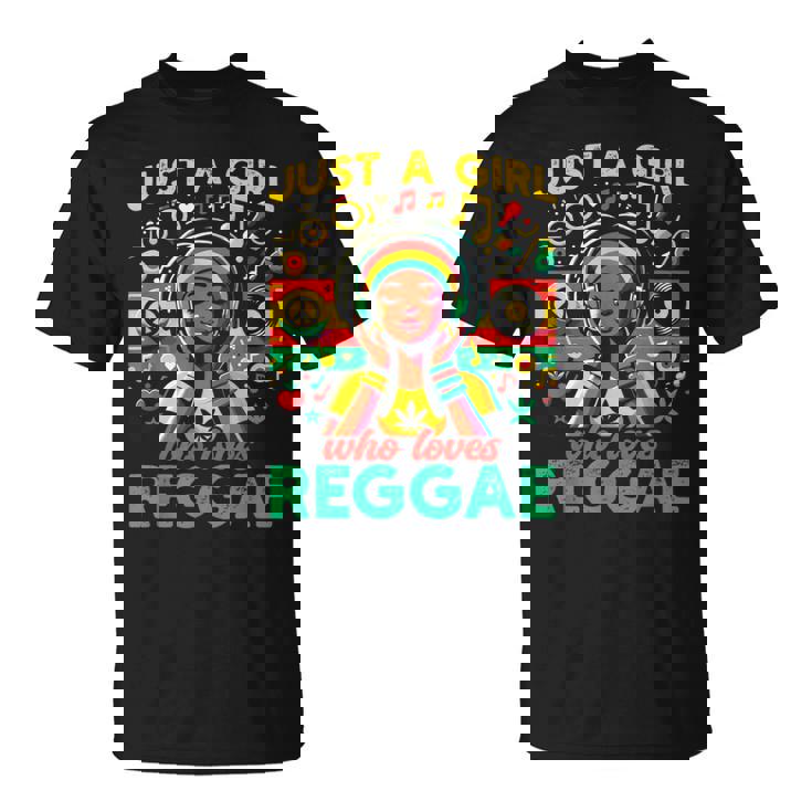 レゲエが大好きな少女 ジャマイカ音楽 おもしろラスタ Tシャツ