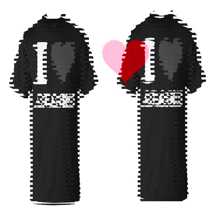 レッドハート I Love Arashi Tシャツ