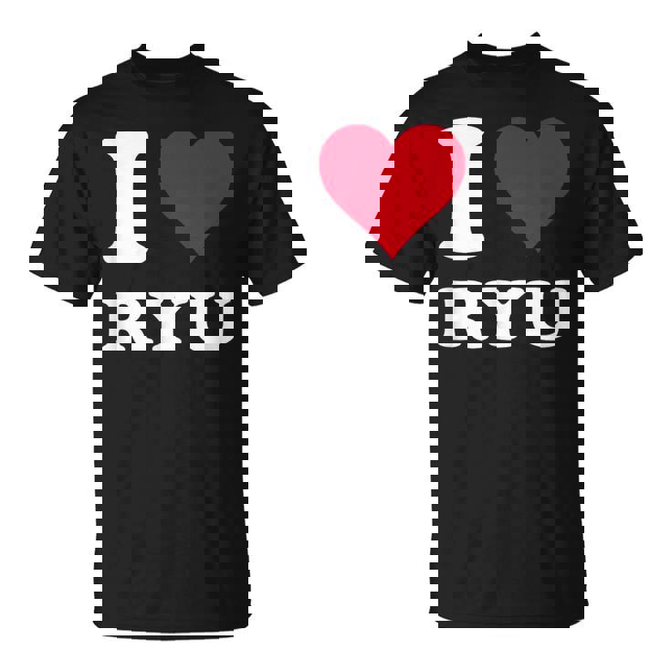 レッドハート I Love Ryu Tシャツ