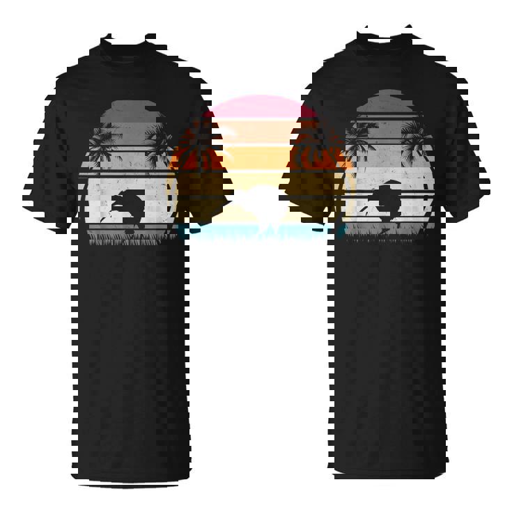 レトロ キウイバード サンセット キウイ鳥 ニュージーランド キウイ鳥 Tシャツ