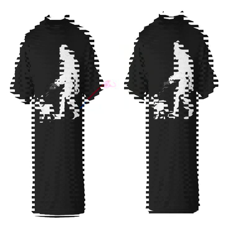 レトロ ビッグフット ウォーキング フレンチブルドッグ ファニー サスカッチ 長袖tシャツ Tシャツ