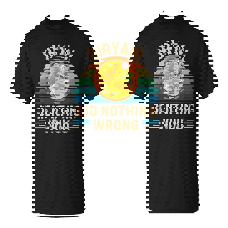 レトロ ビリヤニ Did Nothing Wrong ヴィンテージ ビリヤニ 食品愛好家 Tシャツ