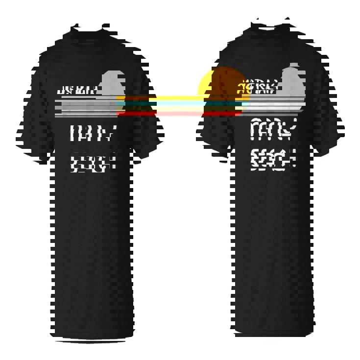 レトロ マンリービーチ オリジナル オーストラリア ヴィンテージ 70年代サンセット アート Tシャツ