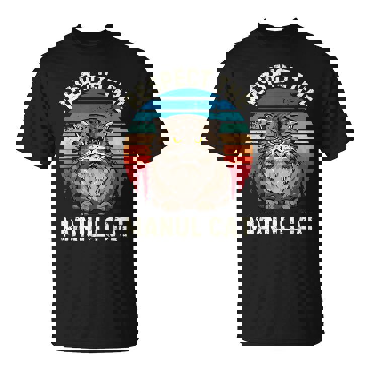 レトロ リスペクト マヌル 猫 ヴィンテージ グランジ マヌル 猫好き Tシャツ