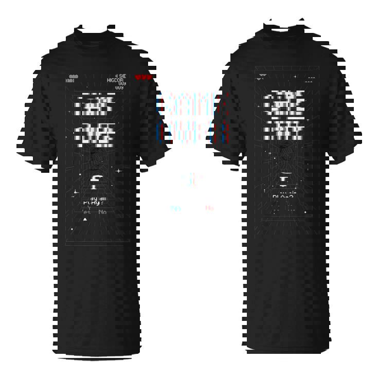 レトロアーケードゲームオーバーゲーム Tシャツ