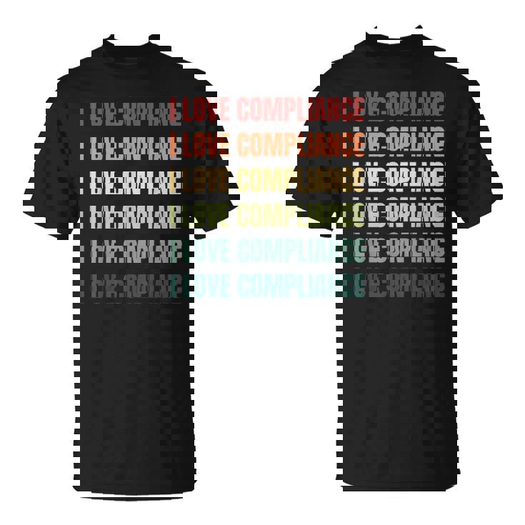 レトロ私はコンプライアンスが大好きです Tシャツ