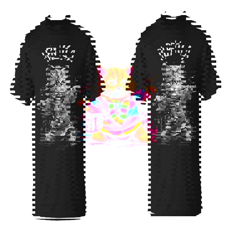 レベッカ 踊る子猫デザイン 女の子 名前 レベッカ Tシャツ