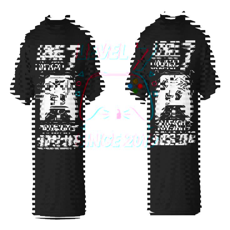 レベル 7 アンロック ビデオゲーム 7歳の誕生日 7歳の男の子 Tシャツ