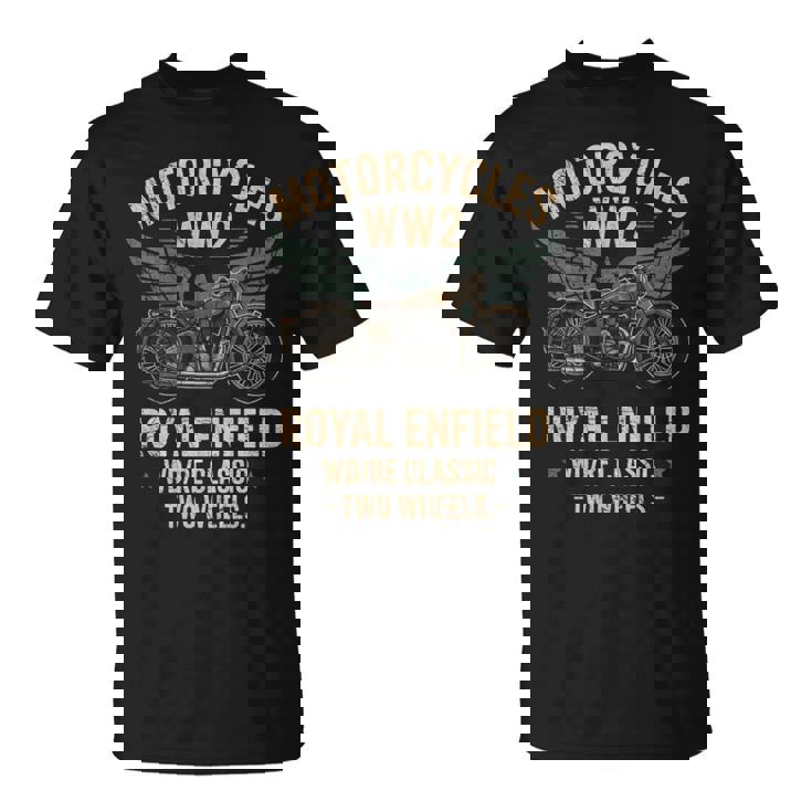 ロイヤルエンフィールドwdReクラシックモーターサイクルww2 長袖tシャツ Tシャツ