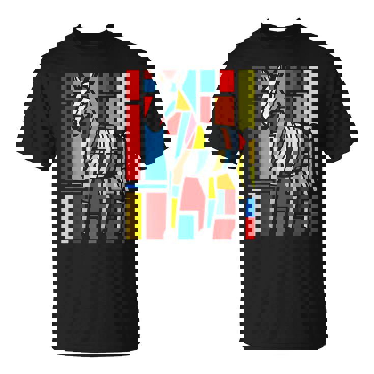 ロバ カラフル 動物 グラフィック アートワーク ロバ Tシャツ