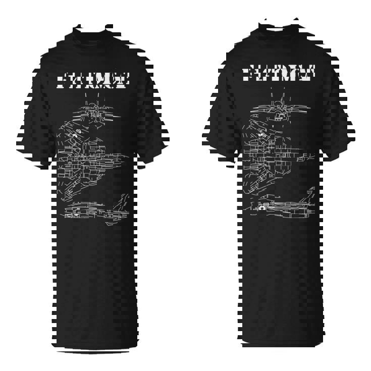 ヴィンテージ ホワイト F14 トムキャット 飛行機 スケマティック F-14 ジェット 長袖tシャツ Tシャツ