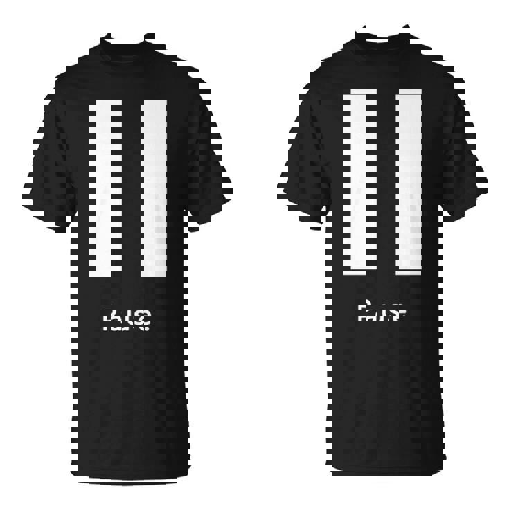 一時停止ボタン 長袖tシャツ Tシャツ