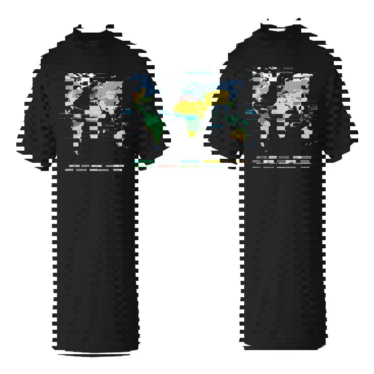 世界地図 気候帯 海洋名 フランス語 Tシャツ