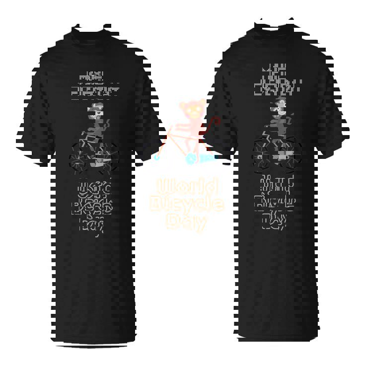 世界自転車の日 モンキーライディングバイク好き 面白いバイク Tシャツ