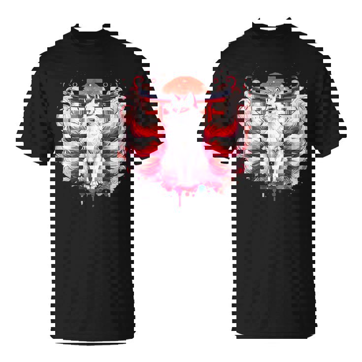 九尾狐 きつねと鳥居門 Tシャツ