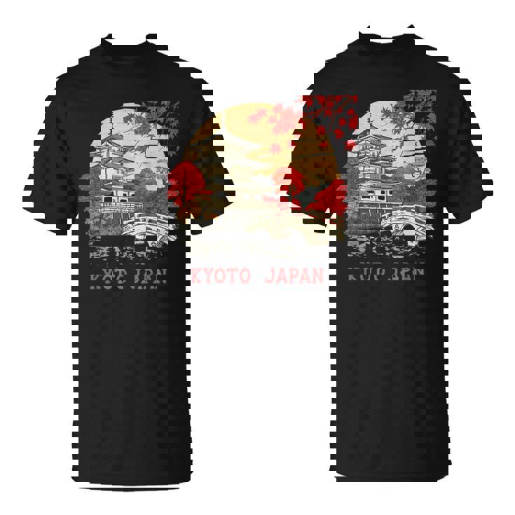 京都 日本 パゴダ 秋 風景 アート お土産 Tシャツ