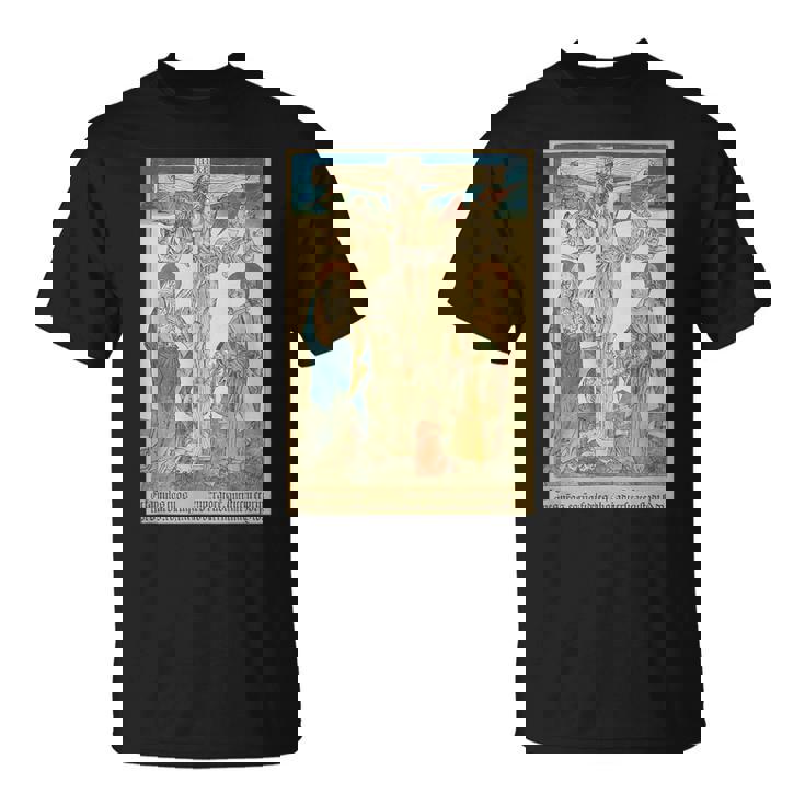 十字架上のイエス 中世美術 キリスト教 カトリック Tシャツ