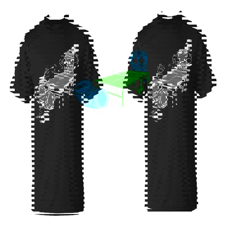 卓球 おもしろビール ピンポン Tシャツ