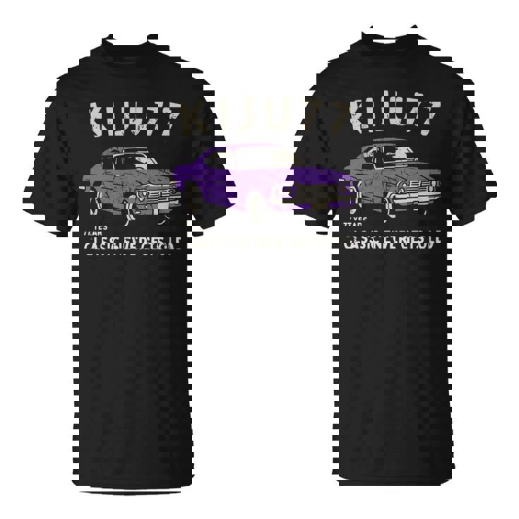 喜寿祝い 車好き お父さん 男性 クラシックカー 77歳 Classic Never Gets Old 長袖tシャツ Tシャツ