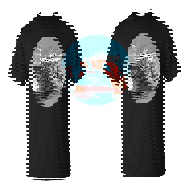 大型輸送船 カーゴコンテナ船愛好家向け Tシャツ