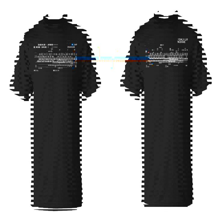 大阪日本電車近郊線鉄道 – お土産ルートマップ 長袖tシャツ Tシャツ