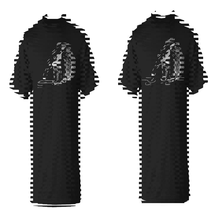 巨大アリクイ ラインアート 野生動物 図面デザイン Tシャツ