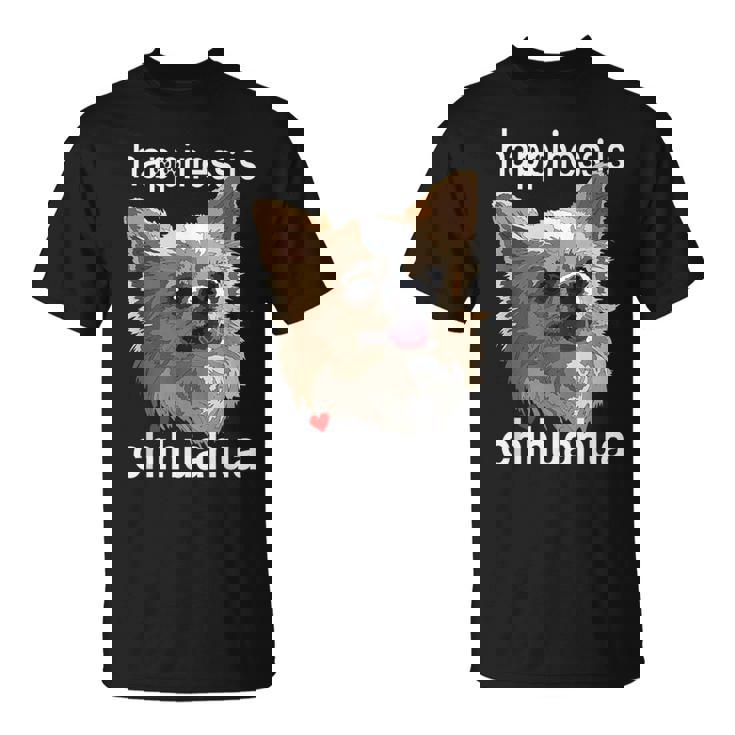 幸せはロングヘア チワワ 長髪 チワワ ママ パパ Tシャツ