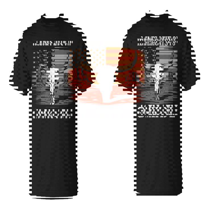 性別が混乱したら牛の乳を搾りに行け、アメリカ人 Tシャツ