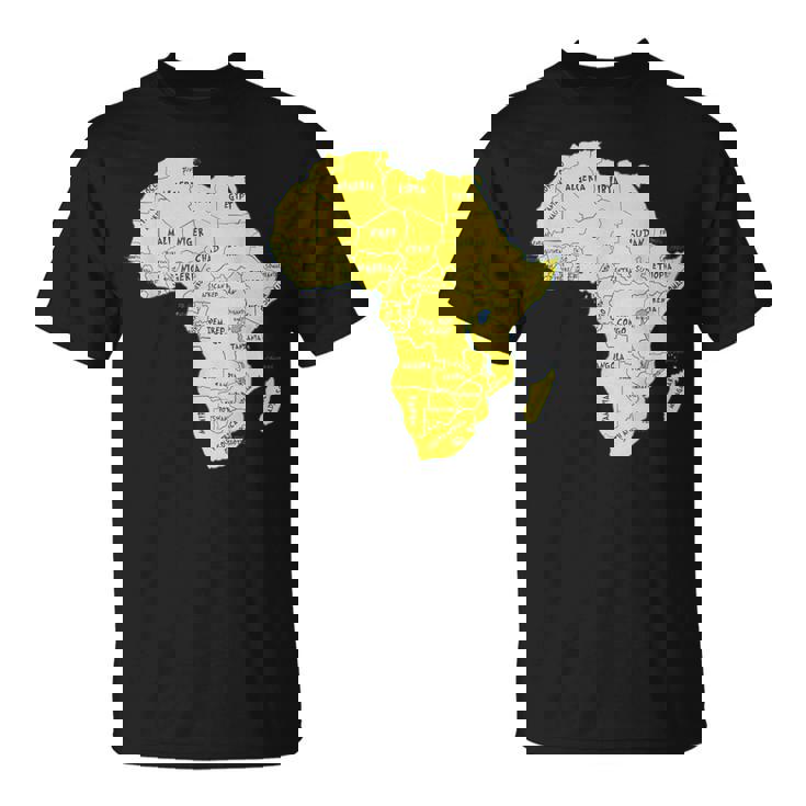 手描きアフリカ地図tシャツ 国名付き Tシャツ