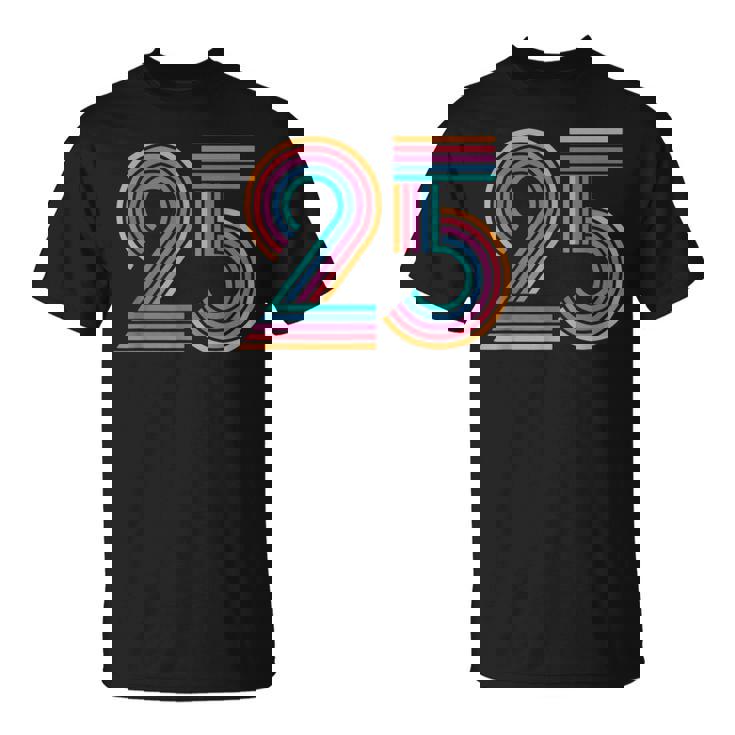 数字 25 25周年 男性 女性 25歳の誕生日 Tシャツ