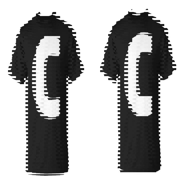 文字c 大文字 アルファベット モノグラム イニシャル Tシャツ