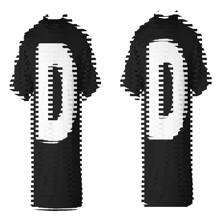 文字d 大文字 アルファベット モノグラム イニシャル Tシャツ