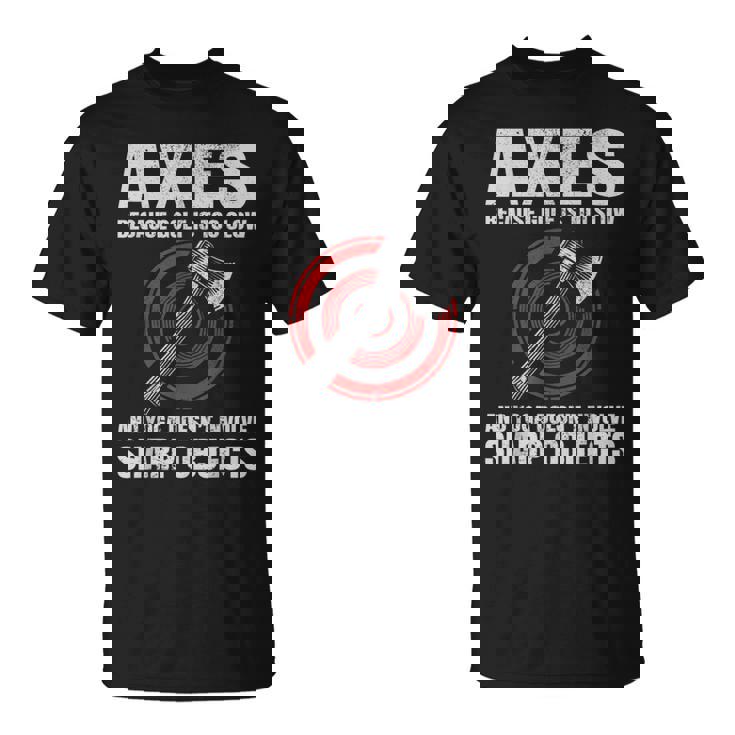 斧投げ ランバージャック ヨガ ゴルフ ファニー 斧投げ ブルズアイ Tシャツ